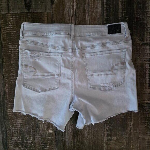 American Eagle Woman's Super Stretch Cut Off Jean Shorts Size 14 - Picture 2 of 8